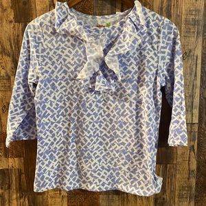 NWT Three Friends Girls 3/4 Sleeve Lite Blue Blouse